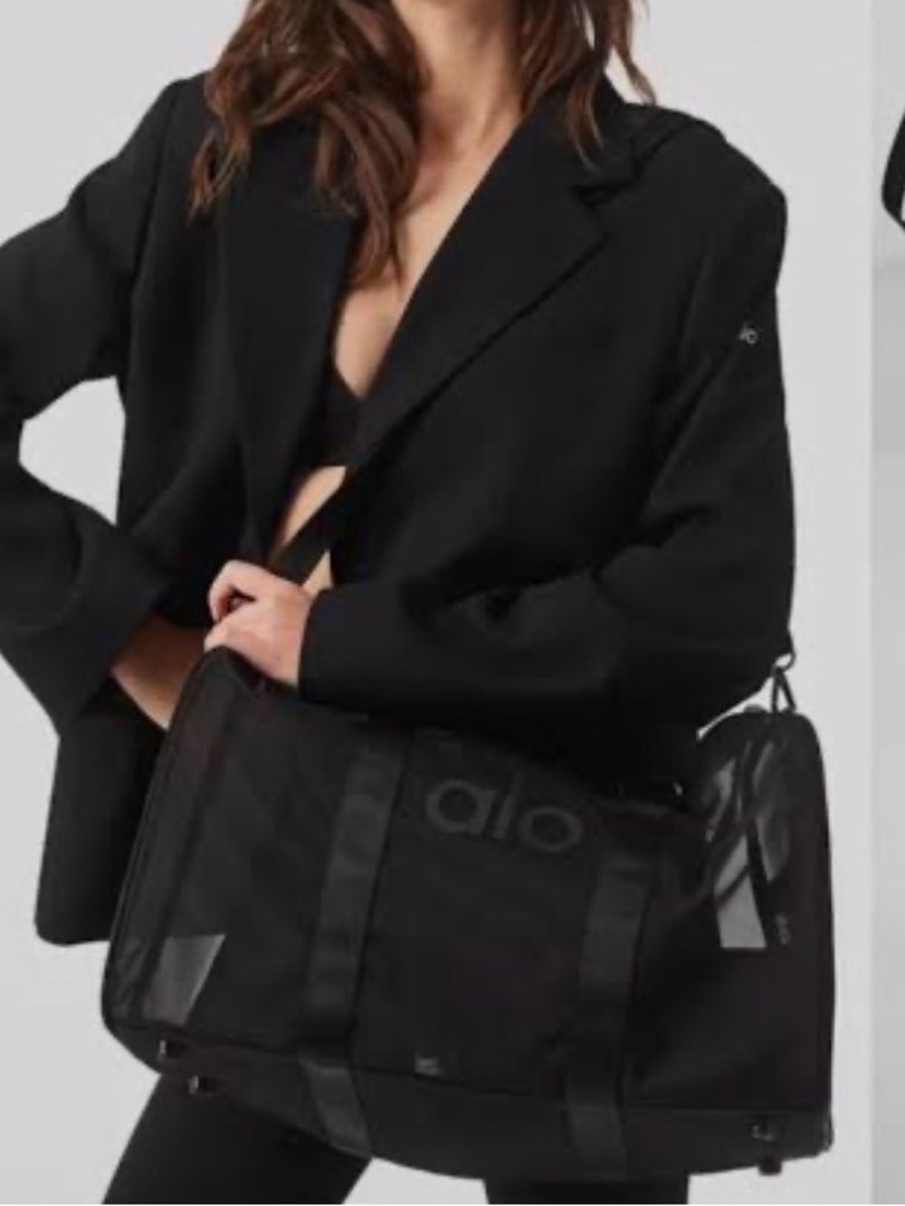 ALO Yoga Black Mesh Tote Bag - Picture 2 of 2